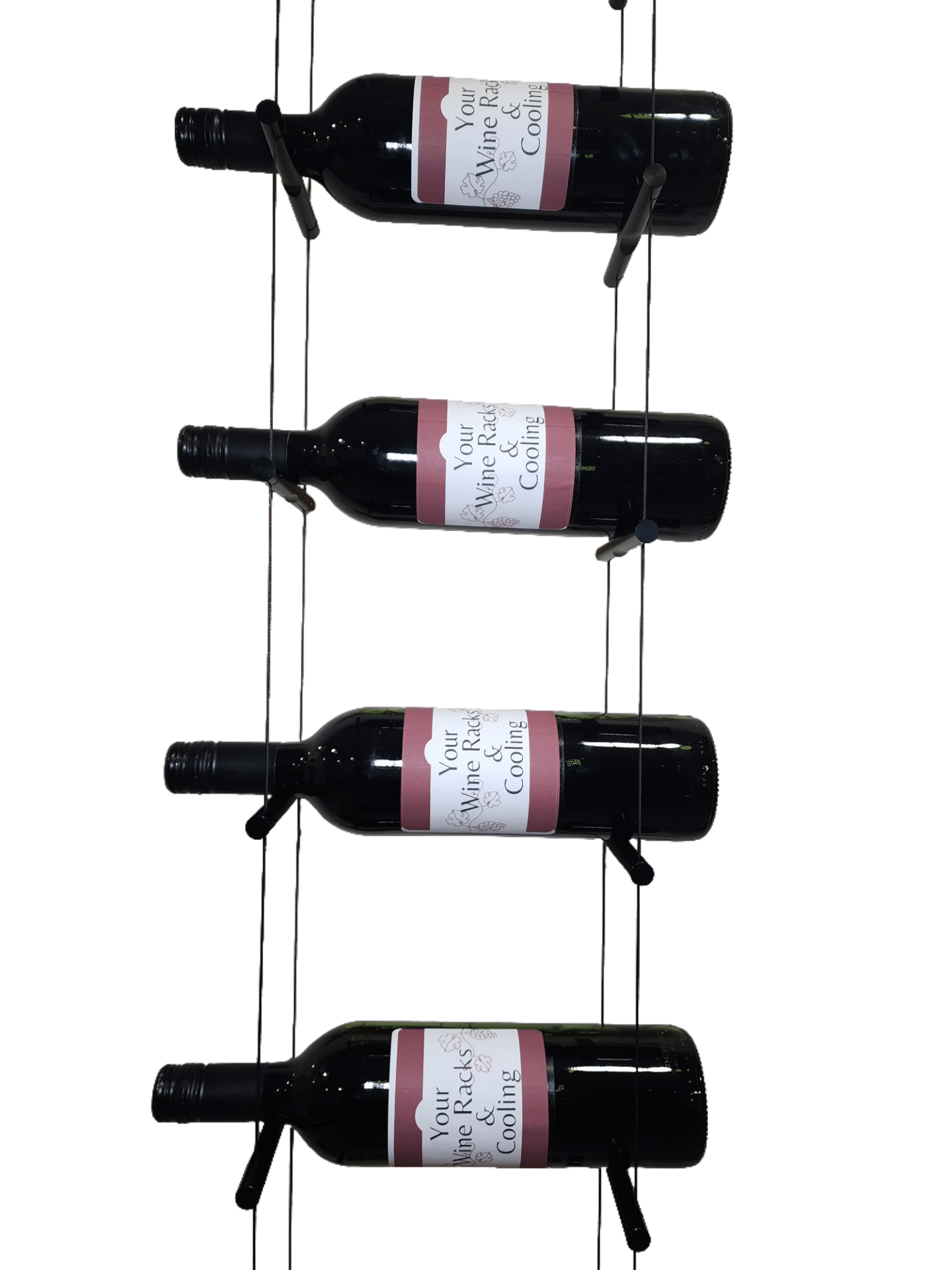 Peg Wine Rack 12 Bottle Black Peg Cable Wine Rack