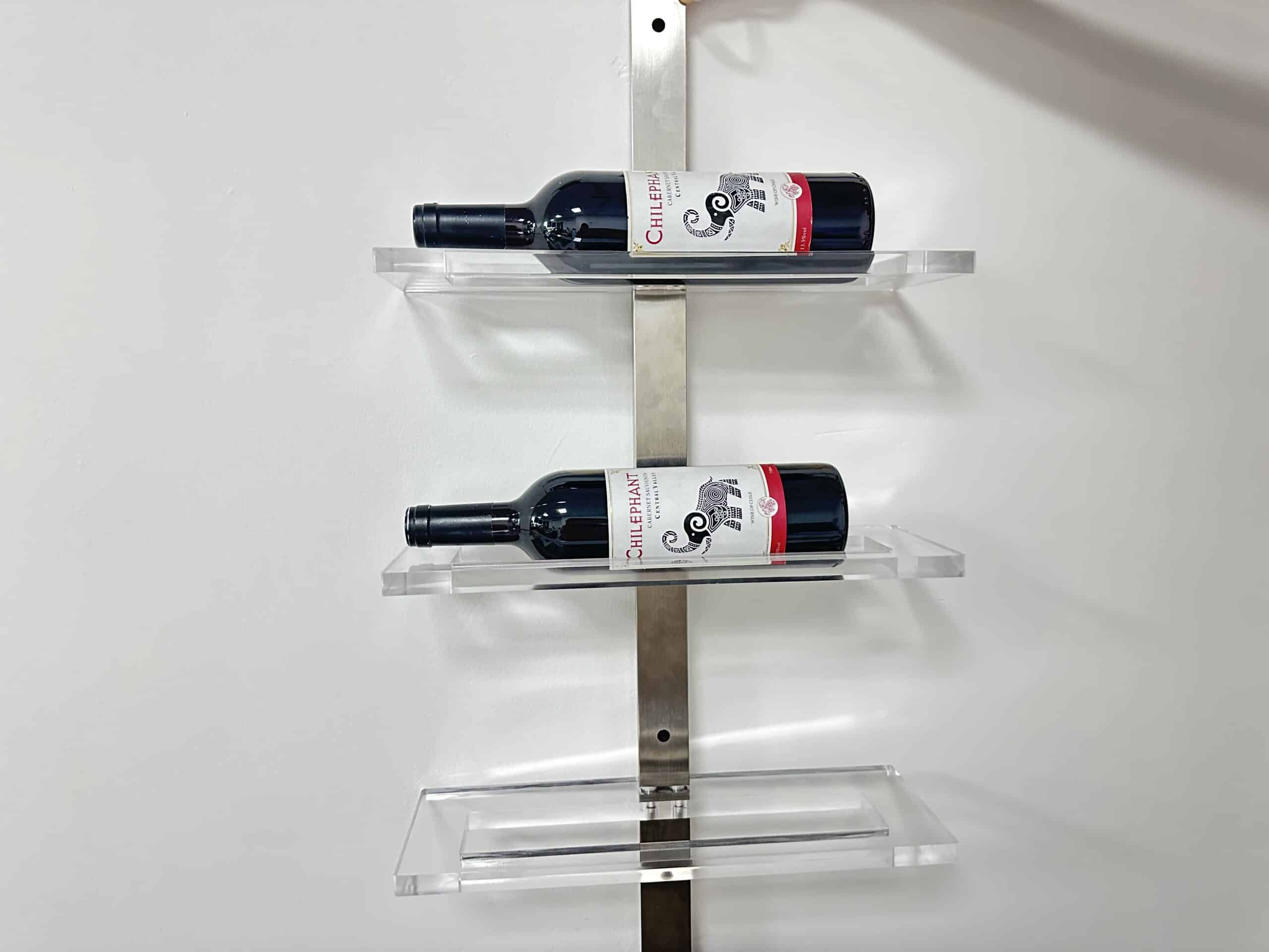 10 Bottle Acrylic Label Forward Wall-Mounted Wine Rack