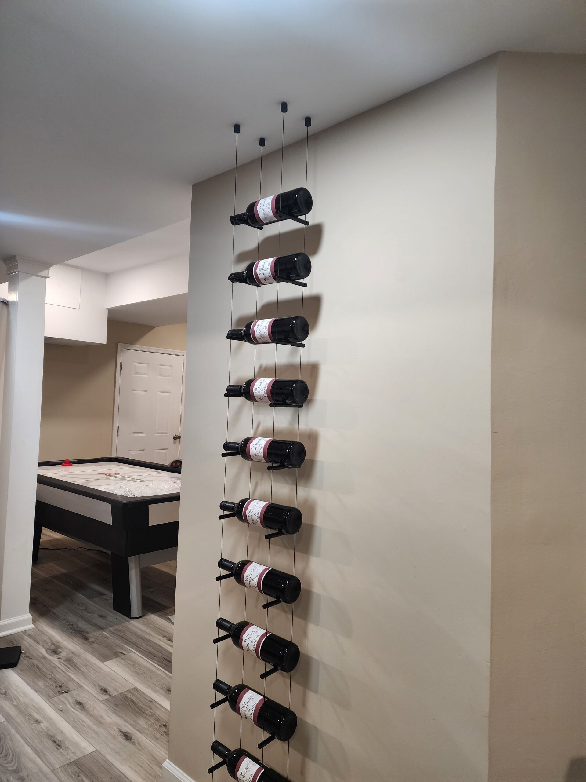 Peg Wine Rack 12 Bottle Black Peg Cable Wine Rack