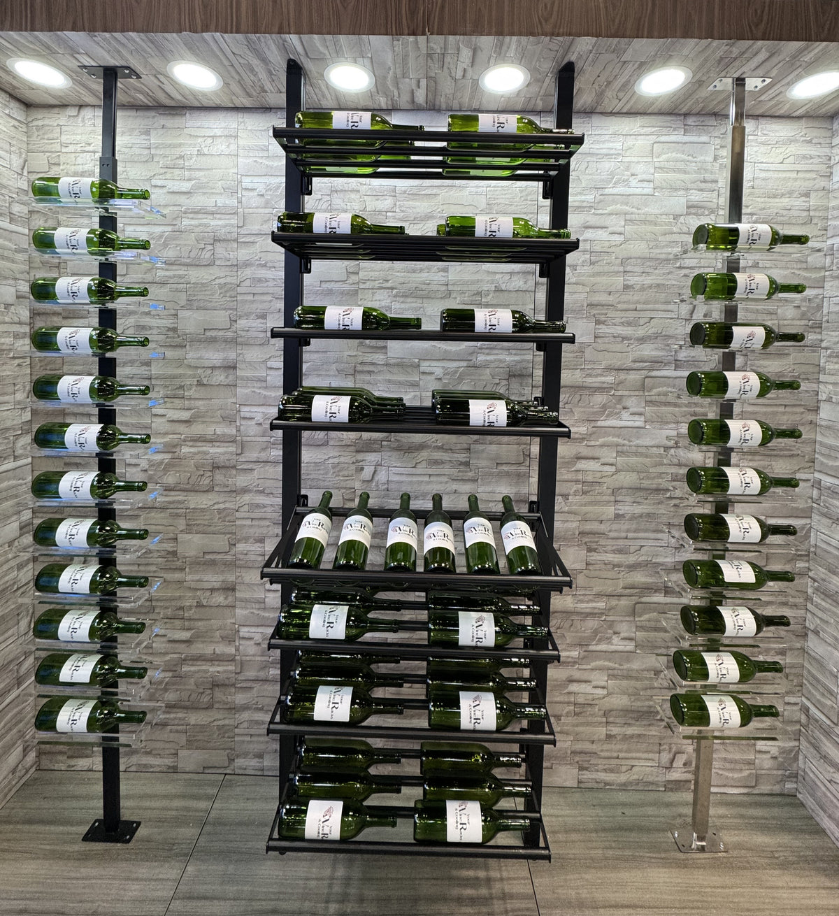 10 Bottle Acrylic Label Forward Wall-Mounted Wine Rack
