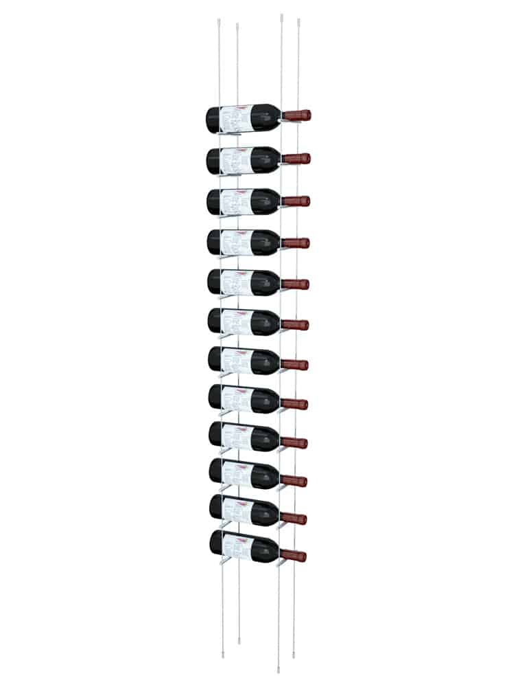 Peg Wine Rack 12 Bottle Silver Peg Cable Wine Rack