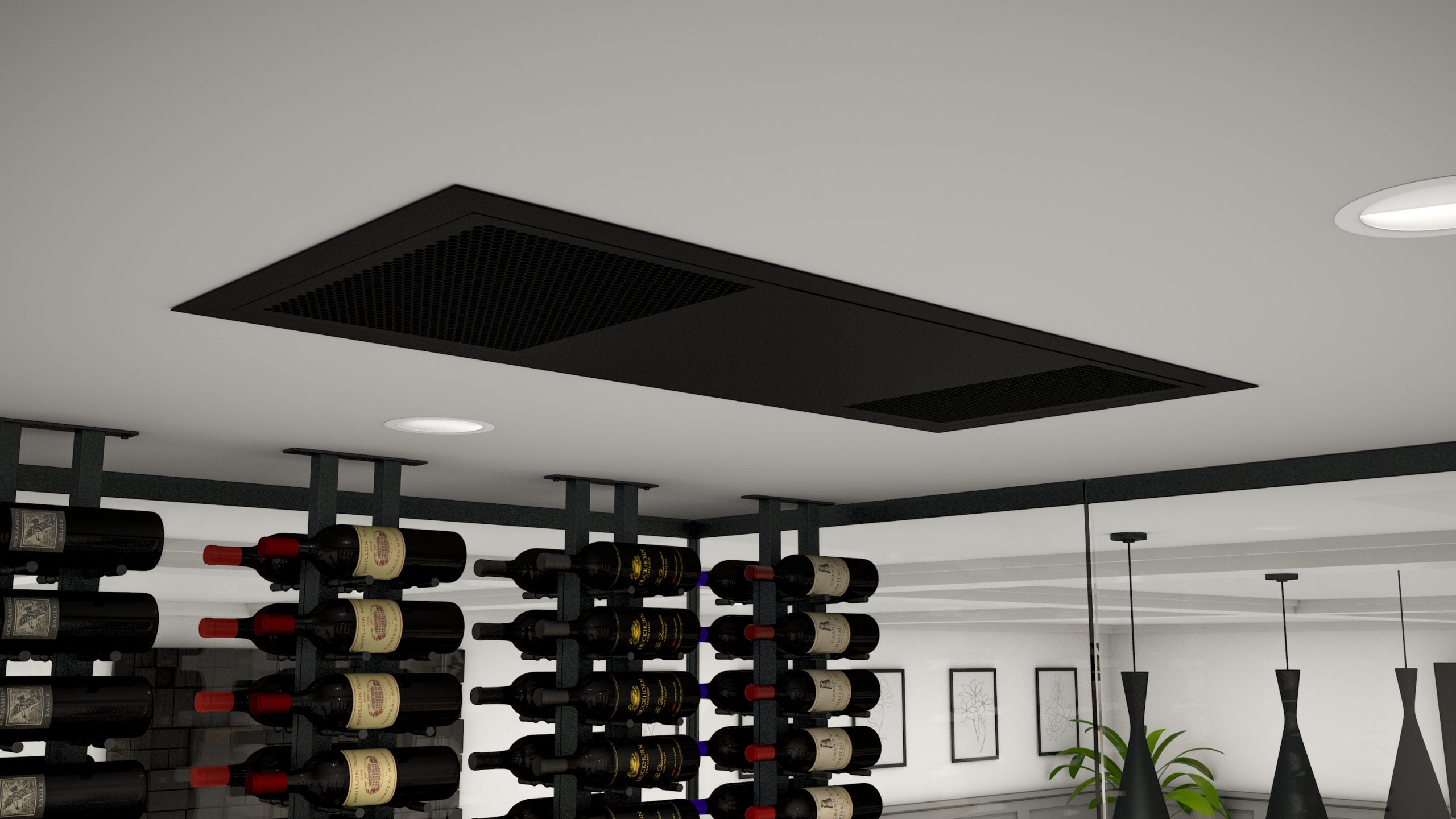 Wine Rack Ceiling Light Floor To Ceiling Metal Wine Rack 1 Sided - 42 Bottles