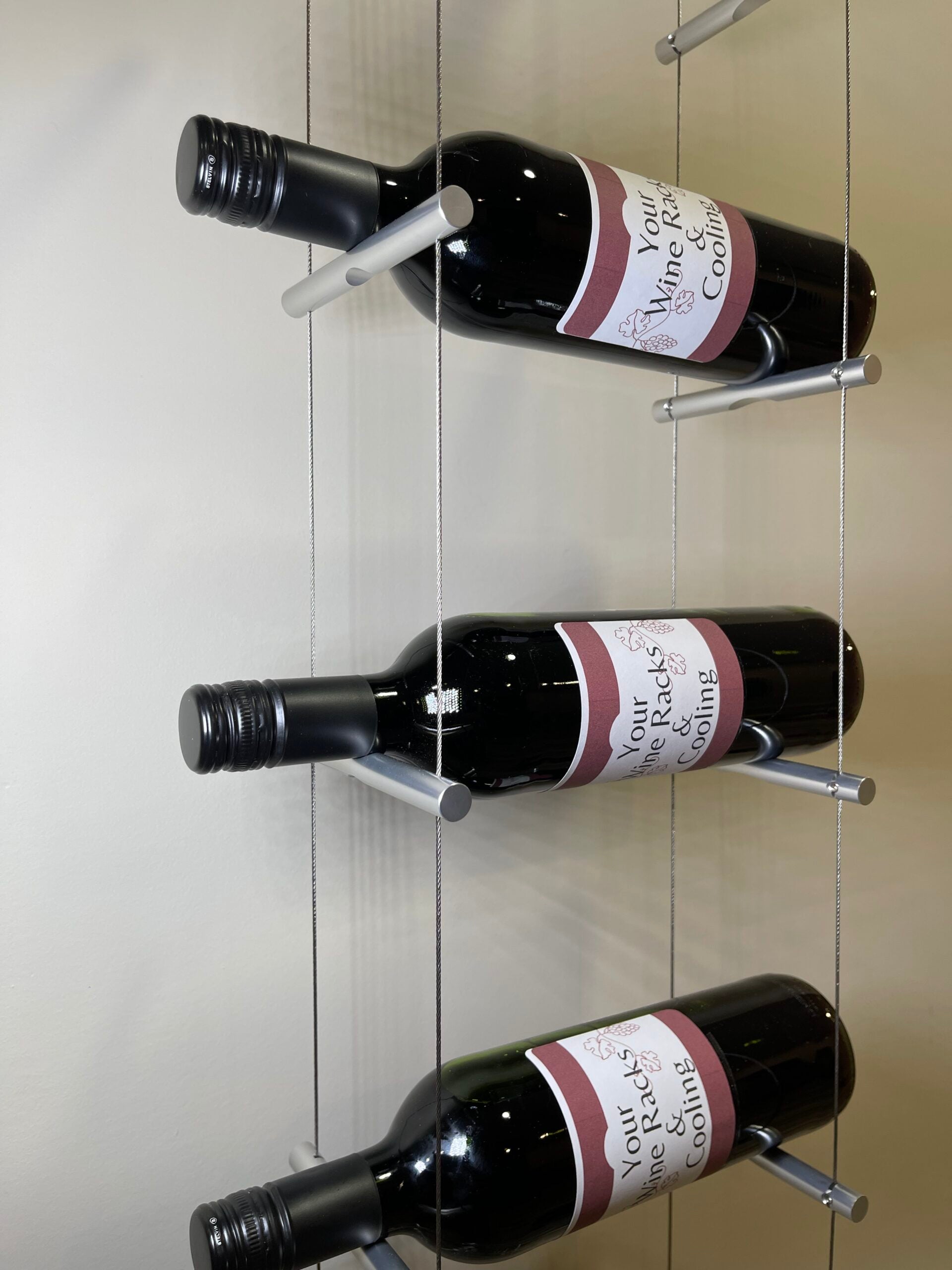 Peg Wine Rack 12 Bottle Silver Peg Cable Wine Rack