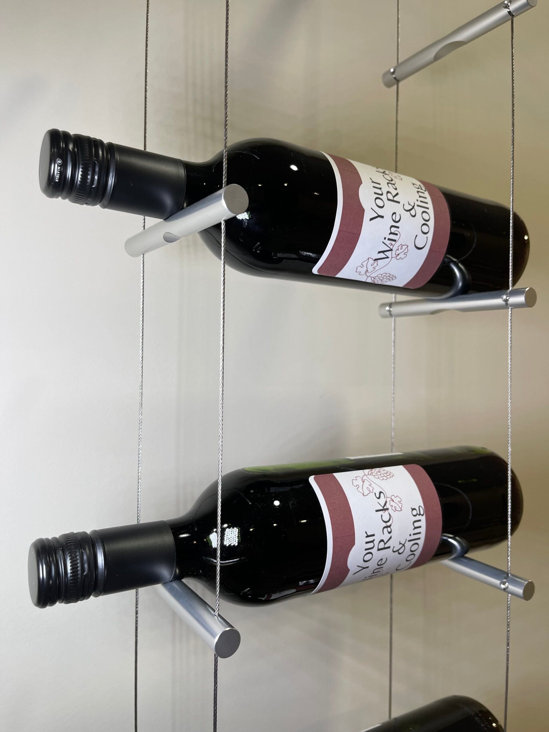 Peg Wine Rack 12 Bottle Silver Peg Cable Wine Rack