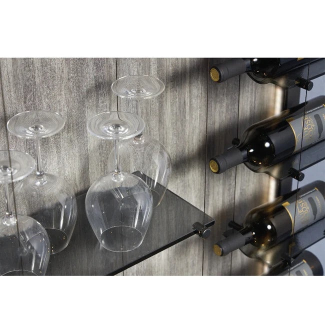 Grey Glass Rack Float Glass Shelving Unit