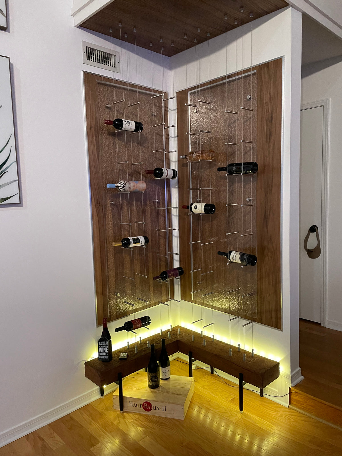 Invisible Cable Wine Racks